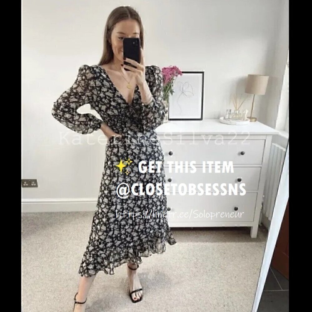 LAST ONE!!! ZARA V-Neck Midi Dress - Picture 2 of 16